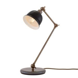 Nico Vintage Brass Table Lamp with Coloured Shade Brass Table Lamps Great Lighting UK Ltd