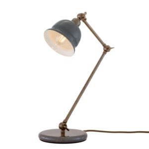 Nico Vintage Brass Table Lamp with Coloured Shade Brass Table Lamps Great Lighting UK Ltd