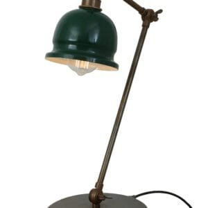 Nico Vintage Brass Table Lamp with Coloured Shade Brass Table Lamps Great Lighting UK Ltd