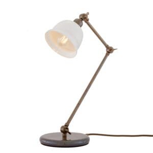 Nico Vintage Brass Table Lamp with Coloured Shade Brass Table Lamps Great Lighting UK Ltd
