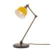 Nico Vintage Brass Table Lamp with Coloured Shade Brass Table Lamps Great Lighting UK Ltd