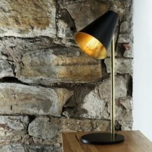 Lusaka Modern Adjustable Table Lamp with Cone Shade Brass Table Lamps Great Lighting UK Ltd