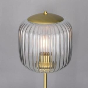 Astoria Reeded Glass and Brass Table Lamp Bedside Table Lamps Great Lighting UK Ltd