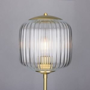Astoria Reeded Glass and Brass Table Lamp Bedside Table Lamps Great Lighting UK Ltd