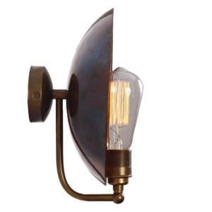 Chulainn Dish Brass Wall Light Antique Brass Wall Lights Great Lighting UK Ltd