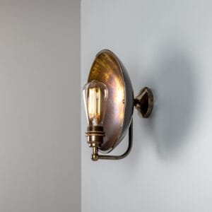Chulainn Dish Brass Wall Light Antique Brass Wall Lights Great Lighting UK Ltd