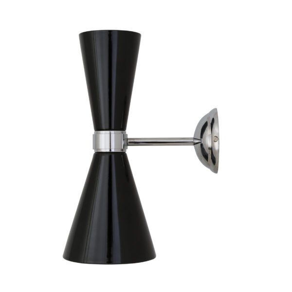Cairo Mid Century Chrome Wall Light | Black or White Cones Brass Wall Lights Great Lighting UK Ltd