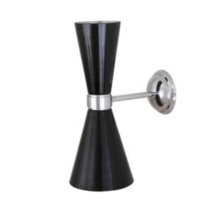 Cairo Mid Century Chrome Wall Light | Black or White Cones Brass Wall Lights Great Lighting UK Ltd