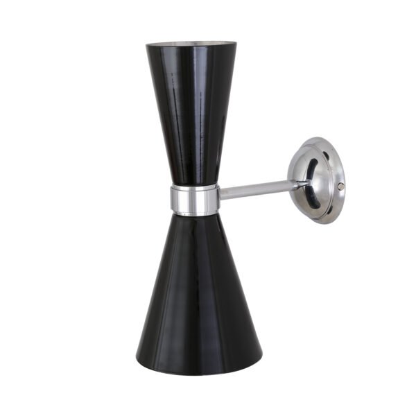 Cairo Mid Century Chrome Wall Light | Black or White Cones Brass Wall Lights Great Lighting UK Ltd