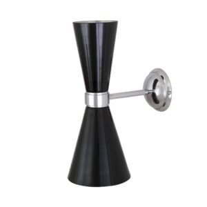 Cairo Mid Century Chrome Wall Light | Black or White Cones Hallway Wall Lights Great Lighting UK Ltd