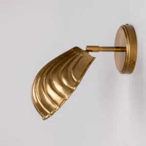 Adjustable Brass Shell Wall Light Antique Brass Wall Lights Great Lighting UK Ltd