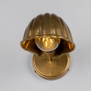 Adjustable Brass Shell Wall Light Antique Brass Wall Lights Great Lighting UK Ltd