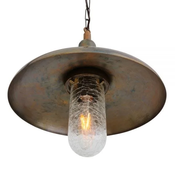 Morgan Industrial Outdoor or Bathroom Pendant Light IP65 Brass and Moroccan Pendants Great Lighting UK Ltd