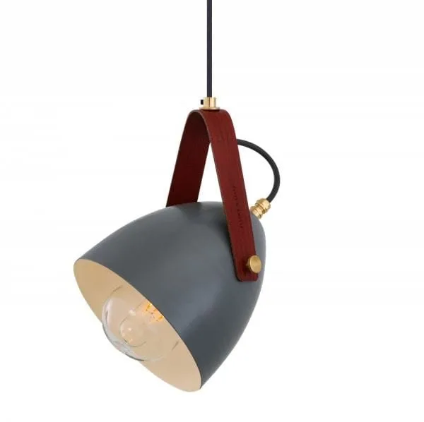 Lambeth IP65 Pendant with Rescued Fire-hose Strap Brass Bathroom Pendants Great Lighting UK Ltd