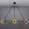 Eclipse Multicoloured Holophane Glass Dish Chandelier Four to Six Arm Pendants Great Lighting UK Ltd