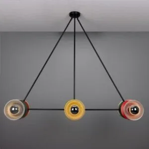 Eclipse Multicoloured Holophane Glass Dish Chandelier Bedroom Chandelier Great Lighting UK Ltd