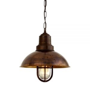 Tirana Deck Nautical 30cm Pendant Light Brass & Moroccan Pendants Great Lighting UK Ltd