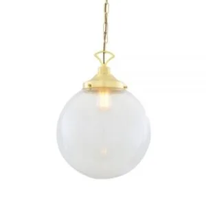 Riad Clear Globe Pendant Light 35cm Glass and Globe Lights Great Lighting UK Ltd