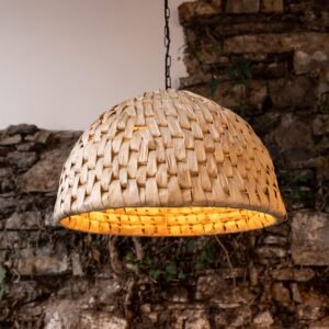 Betty Small Rattan Abaca Pendant Light 58cm Dia Rattan and Rafia Lighting Collection Great Lighting UK Ltd