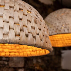 Betty Small Rattan Abaca Pendant Light 58cm Dia Rattan & Rafia Lighting Collection Great Lighting UK Ltd