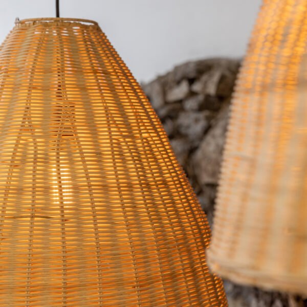 Small Altus Natural Rattan Pendant Light 40cm Choice IP20 / IP65 Rattan & Rafia Lighting Collection Great Lighting UK Ltd