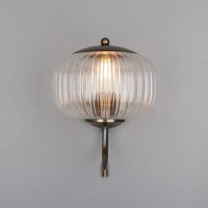 Nehir Reeded Glass Wall Light with Pull Switch Holophane & Prismatic Wall Lights Great Lighting UK Ltd