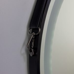Sines Black Circular LED Bathroom Mirror 60cm Vanity Lights & LED Mirrors Great Lighting UK Ltd