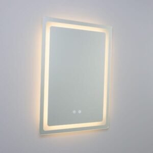 Seia Rectangle LED Bathroom Mirror 70x50cm Vanity Lights & LED Mirrors Great Lighting UK Ltd