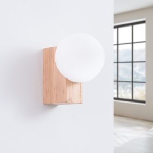 BULBO Wall and Ceiling Light - Natural Wood / 1 Light Bedroom Ceiling Lights Great Lighting UK Ltd