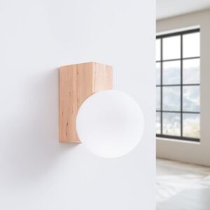BULBO Wall and Ceiling Light - Natural Wood / 1 Light Bedroom Ceiling Lights Great Lighting UK Ltd
