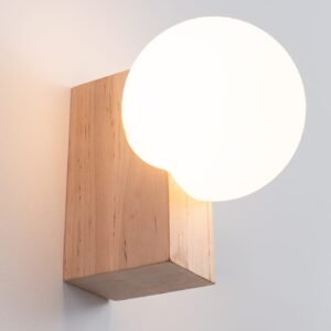 BULBO Wall and Ceiling Light - Natural Wood / 1 Light Bedroom Ceiling Lights Great Lighting UK Ltd