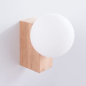 BULBO Wall and Ceiling Light - Natural Wood / 1 Light Bedroom Ceiling Lights Great Lighting UK Ltd