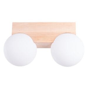 BULBO Wall and Ceiling Light - Natural Wood / 2 Lights New Arrivals Great Lighting UK Ltd