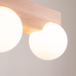 BULBO Wall and Ceiling Light - Natural Wood / 2 Lights Bedroom Wall Lights Great Lighting UK Ltd