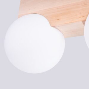 BULBO Wall and Ceiling Light - Natural Wood / 2 Lights Bedroom Wall Lights Great Lighting UK Ltd