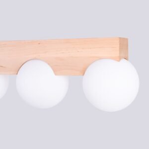 BULBO Wall and Ceiling Light - Natural Wood / 3 Lights Hallway Ceiling Lights Great Lighting UK Ltd