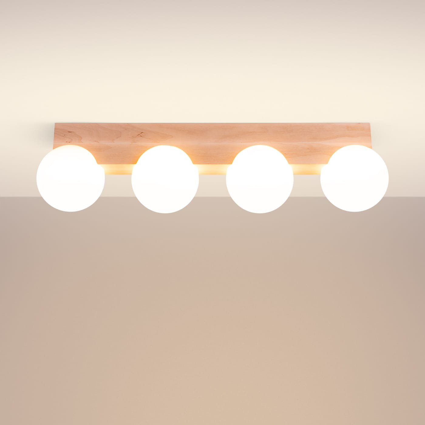 Ceiling lamp BULBO 4 natural wood Uncategorized Great Lighting UK Ltd