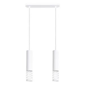 LAMI Pendant Light - Double / White Bar & Linear Pendant Lights Great Lighting UK Ltd