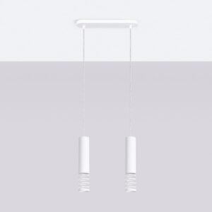 LAMI Pendant Light - Double / White Bar & Linear Pendant Lights Great Lighting UK Ltd