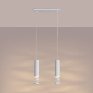 LAMI Pendant Light - Double / White Bar & Linear Pendant Lights Great Lighting UK Ltd