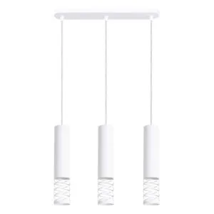 LAMI Pendant Light - Triple Linear / White Bar & Linear Pendant Lights Great Lighting UK Ltd