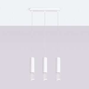 LAMI Pendant Light - Triple Linear / White Bar & Linear Pendant Lights Great Lighting UK Ltd