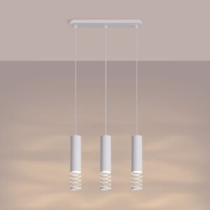 LAMI Pendant Light - Triple Linear / White Bar & Linear Pendant Lights Great Lighting UK Ltd