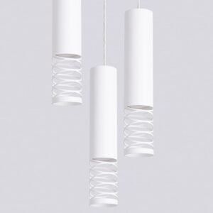 LAMI Pendant Light - Triple Cluster / White Cylinder Pendant Clusters Great Lighting UK Ltd