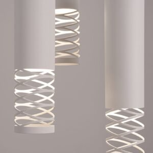 LAMI Pendant Light - Triple Cluster / White Cylinder Pendant Clusters Great Lighting UK Ltd
