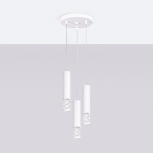 LIRO Pendant Light - Triple Cluster / White Cylinder Pendant Clusters Great Lighting UK Ltd