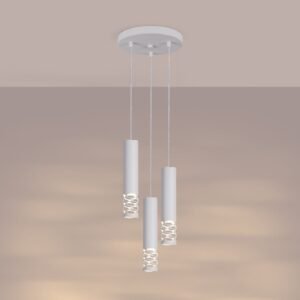 LIRO Pendant Light - Triple Cluster / White Cylinder Pendant Clusters Great Lighting UK Ltd