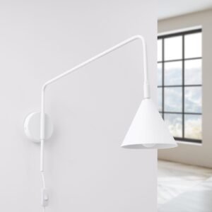 Switched NOX Wall Light - White Bedroom Wall Lights Great Lighting UK Ltd