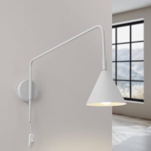 Switched NOX Wall Light - White Bedroom Wall Lights Great Lighting UK Ltd