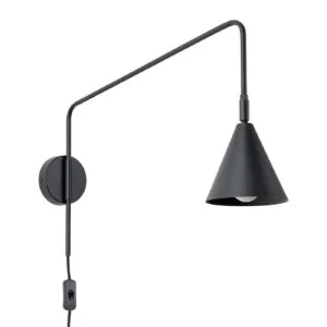 Switched NOX Wall Light - Black Bedroom Wall Lights Great Lighting UK Ltd